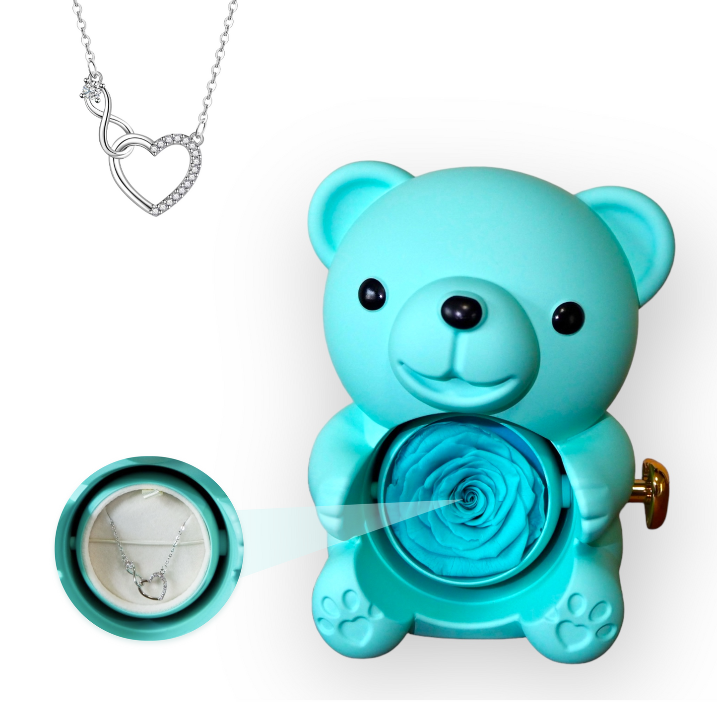 Rose Bear w/ Eternal Rose & Infinite Love Necklace