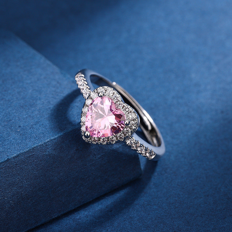 Round Pink Eternal Rose Jewelry Gift Box w/ Heart Promise Ring