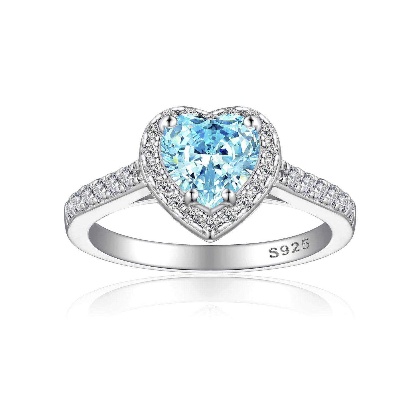 Baby Blue Eternal Rose Box w/ Heart Promise Ring