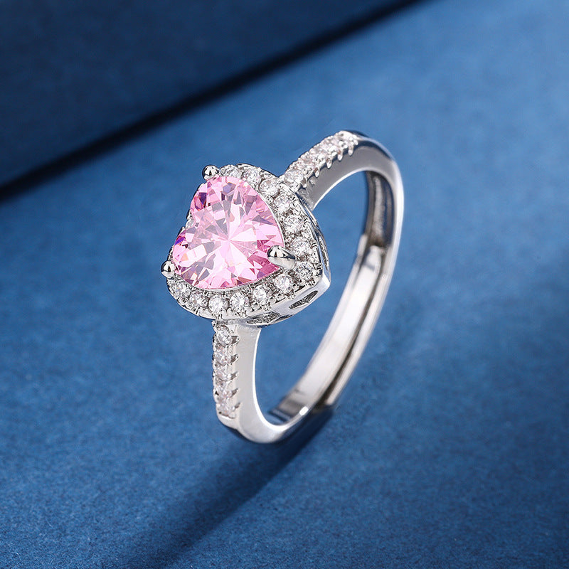 Round Pink Eternal Rose Jewelry Gift Box w/ Heart Promise Ring