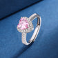 Round Pink Eternal Rose Jewelry Gift Box w/ Heart Promise Ring