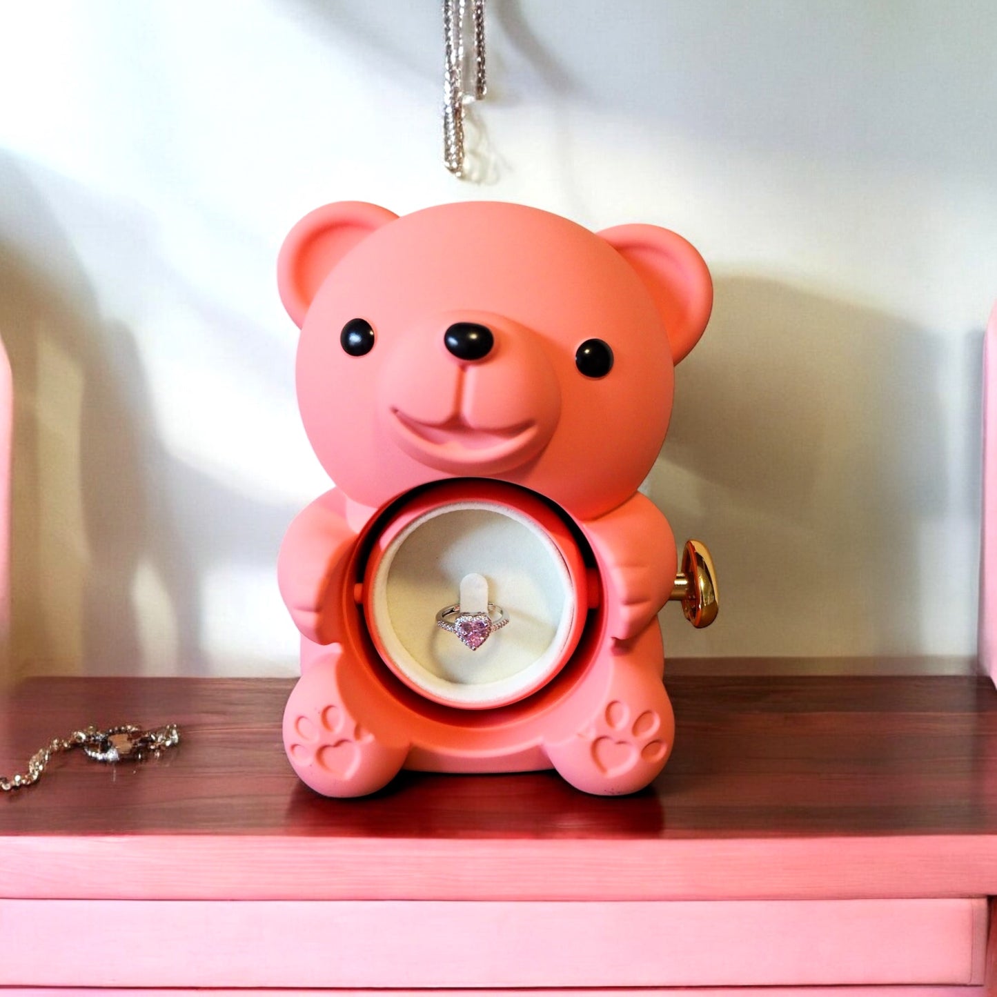 Pink Eternal Rose Bear W/ Promise Ring