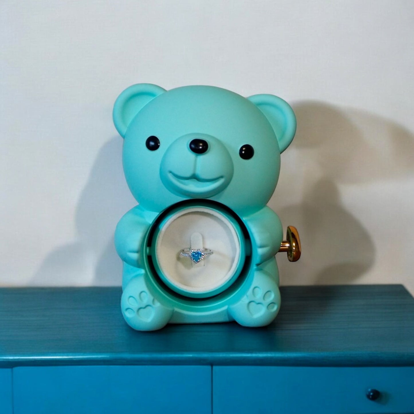 Blue Eternal Rose Bear W/ Promise Ring